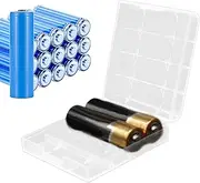 Transparent Battery Storage Box, Transparent Battery Box - AAA Battery Box,Portable Organizer Storage Case Door with Lid for a Facil