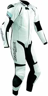 Motorcycle Motorbike Full Body one pc Perforated Leather Race Suit White 58