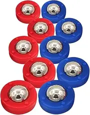 Toddmomy 10pcs Set Mini Shuffleboard Set Friendly Tabletop Curling Game for Indoor Fun Design for Hand Eye Coordination Compact Portable Shuffleboard Experience