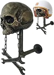 Skull Helmets Display,Helmets Wall Rack Mount | Wall Mounted Hanger Stand Holder, Skull Head Design, For Helmets