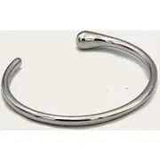 Silver Simple Smooth Curve Bangle, Silver