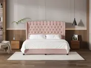 My Style Winged Headboard & Slimline Base - Super King / Rosewater / Drawer Base