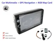 USA 7" 2DIN Car GPS Navigation Free Map Bluetooth Stereo FM 1080P MP5 Player+8GB