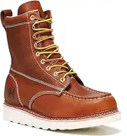 [HANDMEN] Stylish Classic 6"- 8" SureTrack Soft Toe Mens Work Boots, Leather Slip Resistant Durable Breathable Moc Toe Work Boot 806 808