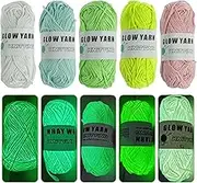 5 Rolls Glow in The Dark Yarn 58 Yard Luminous Yarn for Crocheting Soft Glow Crochet Yarn 5 Colors Glow Yarn Knitting Creative Luminous Knitting Yarn Fluorescent Yarn for DIY Arts Crafts Party