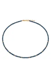 EF Collection Birthstone Beaded Necklace in Yellow Gold /Blue at Nordstrom One Size Yellow Gold/Blue