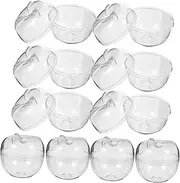Yardenfun 10pcs Apple Shape Candy Storage Boxes Transparent Christmas Decorations for Parties Weddings Daily Use Lightweight Safe Containers for Nuts Cookies and Treats