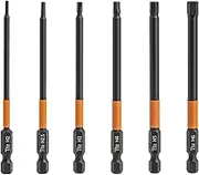 YUENTOEN 6Pcs Allen Wrench Screwdriver Bits - S2 Steel Hex Bits Set Magnetic Screwdriver Bit Set with 1/4 Inch Hex Shank H2.5-H6, 3.93 Inch Length