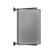 14" W x 22" H Pivot-N-Vue Double Hinged Mirror Rectangular Matte Black