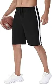 [IUKIO] Men's Basketball Shorts with Pockets Athletic Running Shorts Workout Training Gym Shorts