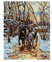 "Driving at Dusk" Printed Canvas for Cross Stitch Tapestry Embroidery 2063