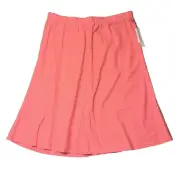 Liz Claiborne Skirt XXL Rapture Rose Pink Linen A Line Knee Length Pull On NWT