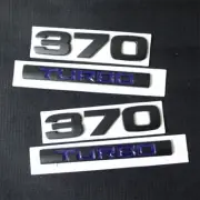 2x Matte 370 Black + 2x Black TURBO Blue Metal Badge Emblem Decal Sticker Engine (for: MG)