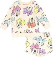 [Disney] Junior French Terry Sweatshirt and Shorts Outfit Set Infant to Big Kid Sizes (12 Months - 10-12)