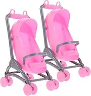 Vaguelly 2pcs Mini Carriage Simulation Stroller Toy for Boys and Girls Educational Pram Toys Compact Stroller Set