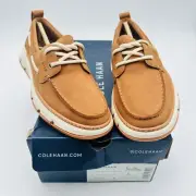 Cole Haan 4 Zerogrand Regatta Leather Boat Shoes Pecan/Ivory/Tan Women Sz 5 NEW