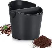 Espresso Knock Box, Coffee Knock Box for Barista ABS Coffee Grind Knock Box Espresso Dump Bin Grind Waste Bin with Detachable Knock Bar (Black)