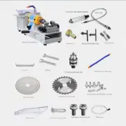 220V Multifunctional Bench Grinder Wood & Jade Cutting Bead Polishing Mini Saw
