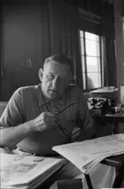 John O'Hara best-selling novelist and author at home in 1961 OLD PHOTO 1