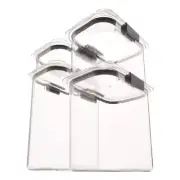 4-Piece Airtight Pantry Food Storage Container Set with Vents, Durable Plastic