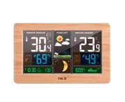 Usb Charging Alarm Clock For Temperature And Humidity Of Color Screen Electronic Clock - Yellow