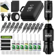 Wireless Tattoo Kit Complete Mini Battery Cartridge Needle Rotary Tattoo Pen Set