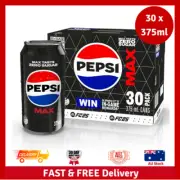 Pepsi Max Cola Soft Drink, 30 x 375ml