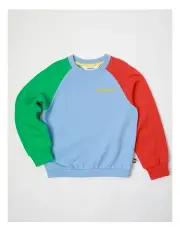 [Milkshake] Crew Neck Sweat Top in Light Blue Colour Block