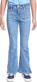 [YMI] Girls Flare Front Patch Pocket Side Slit Hem Jeans