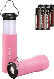 EverBrite 2-in-1 Mini Lanterns and Flashlights, Zoomable Flashlight Lantern Combo with 3 Modes, Camping Essentials, 2PC Battery Powered Lantern for Hurricane, Hiking, Home, Emergency