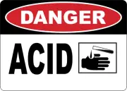 OSHA DANGER: ACID | Laminated Vinyl Decal Sticker Label
