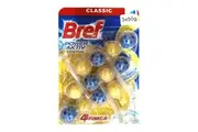 3PK 150g Bref Power Active Bathroom Toilet Bowl Block Cleaner Freshener Lemon