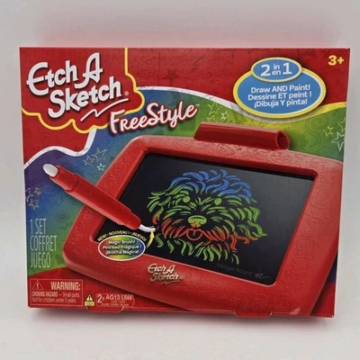 Etch A Sketch Freestyle Drawing Tablet with 2-in-1 Stylus Pen and Paintbrush Red