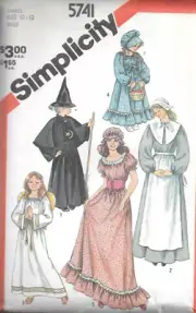 Simplicity Sewing Pattern 5741 Misses Costumes Pioneer Witch Angel Sizes 10-12