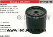 491056 Oil Filter Engine Briggs & Stratton Engine Wheel Horse Nn 10147