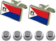 [Select Gifts] Shirt Dress Studs Sint Maarten Flag Cufflinks