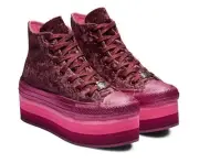 CONVERSE Women's Miley Cyrus X Chuck Taylor AS Lift High Shoes Dark Burgundy