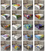 Ambesonne Colorful Print Flat Sheet Top Sheet Decorative Bedding 6 Sizes