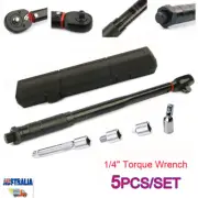Torque Wrench 1/4" Drive Extension Adaptor Ratchet Socket 5-25NM Tension Spanner
