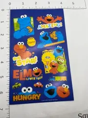 STICKER SHEET: Sesame Street Cookie Monster Elmo Jim Henson Big Bird Oscar