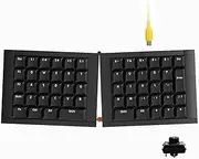 07Israfel 50% Ergo-Split Low-Profile Mechanical Keyboard, 56-Key Ortho, Lego-Compatible Case, Wired, Linear Switch, Gasket Mount, Hot-Swappable, RGB, QMK, Vial, Full Kit, Black (Black)
