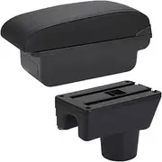 Car Armrests Armrest Box Fit for Dodge Attitude Fit for Mitsubishi Space Star Car Armrest Storage Box Car Accessories Console Armrest(C2 Black line NO USB)
