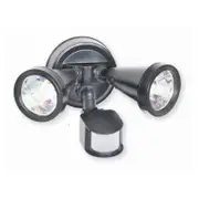 Nelson 200W Black Twin Halogen Floodlights With Sensor