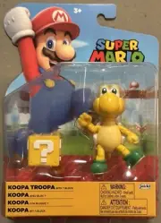 New Super Mario Green Koopa Troopa W/ ? Block 4 inch Action Figure