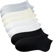 [Dress Cici] WoMen's Cotton Low Cut Socks with Breathable Mesh Top, Lightweight Summer Ankle Socks for Ladies (4 Pairs)