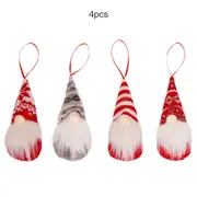 4X Christmas Swedish Gnome Santa Elf Plush Doll Ornament Xmas Tree Hanging Decor