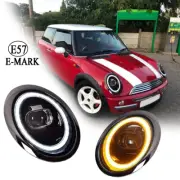 E57 BLACK LED Headlights For BMW MINI 2001-2007 R50 R52 53 Turn Signals Lamps