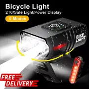 Mountain Bike Lights USB Rechargeable Bicycle T6 LED Torch Front Rear Lamp Set