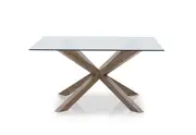 PROMENADE Square Glass Top Dining Table