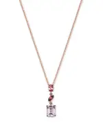 Bloomingdale's Fine Collection Multi Semi-Precious Gemstone & Diamond Pendant Necklace in 14K Rose Gold, 19